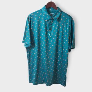 Bogey Bros 'Found A Nut' Golf Polo Shirt Green Squirrels Mens Size Large